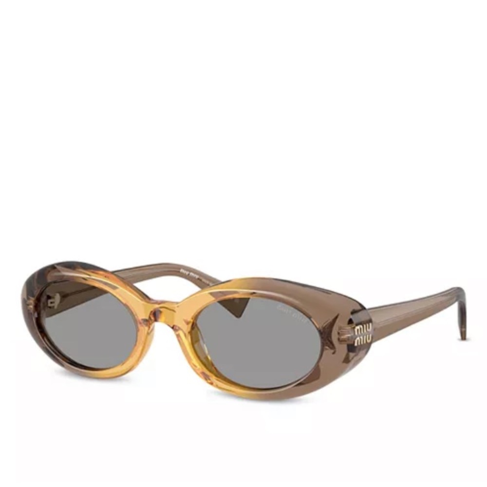 Miu Miu Brown Oval brown Sunglasses SMU B09S